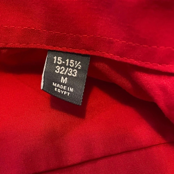 Van Heusen 15-15.5 men’s long sleeve button front & sleeve RED shirt. Fitted. - Picture 3 of 8